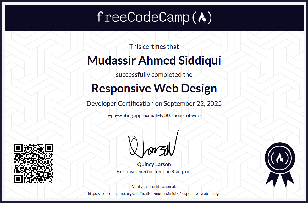 FreeCodeCamp Responsive Web Design Certificate